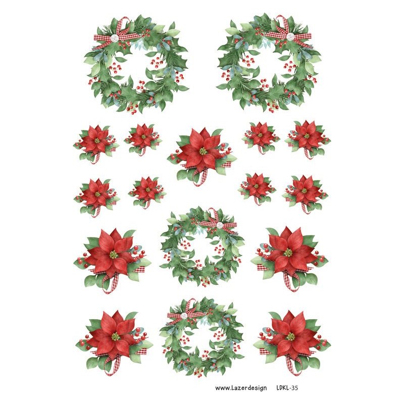 Lazer Design klippark A4 Julblommor o kransar