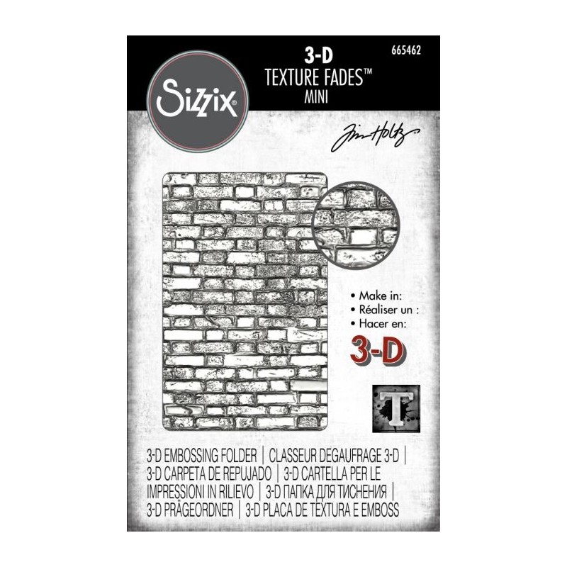 Sizzix 3-D Impresslits mini A7 Embossing Folder - Brickwork  Tim Holtz