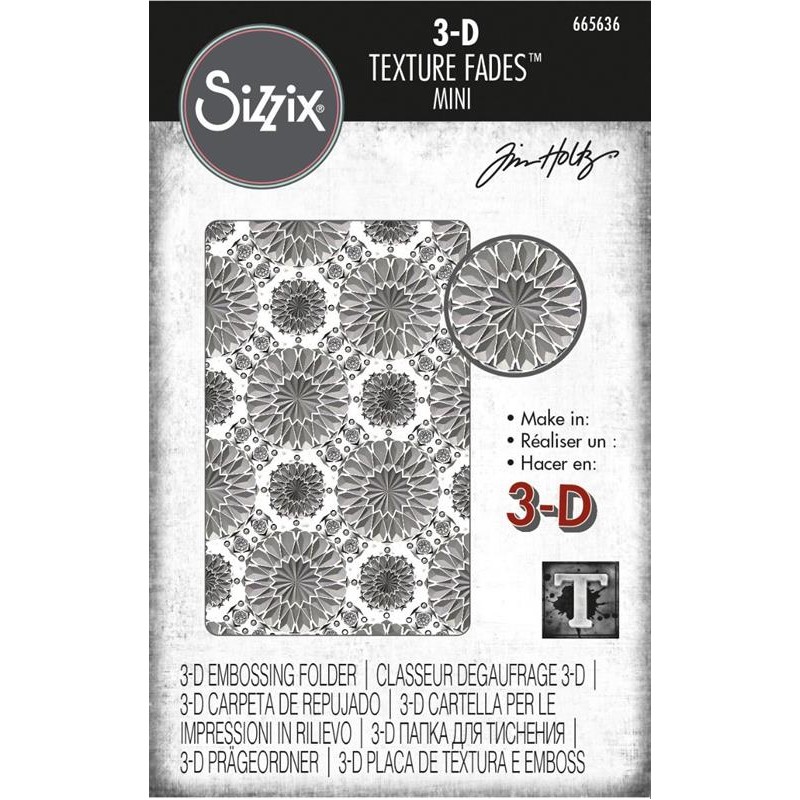 SIZZIX TIM HOLTZ 3D MINI A7 EMBOSSINGFOLDER "Kaleidoscope"
