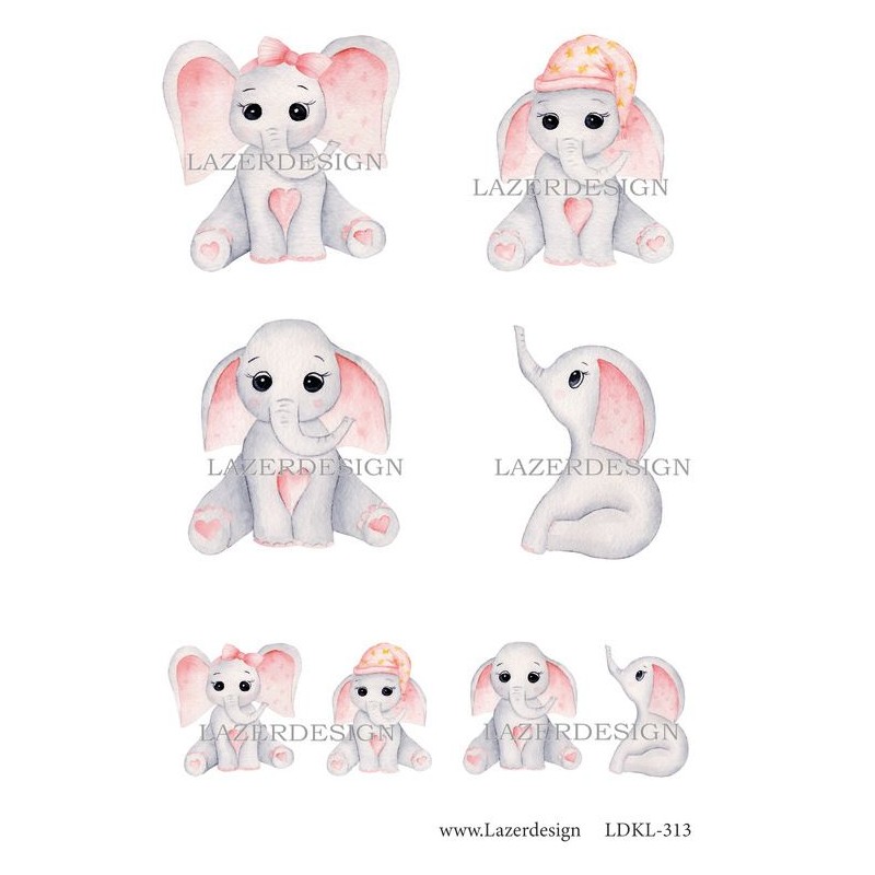Lazer Design KlippArk "Baby elefant rosa" A4