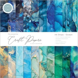 Craft Consortium The Essential Craft Papers 12x12 - Ink Drops - Ocean