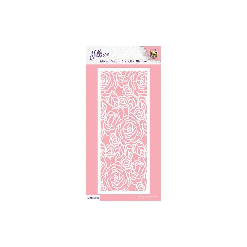 Nellie`s Choice Mixed Media Stencils slimline Roses 85x205mm