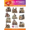 Easy 3D Toppers Utstansade motiv med Glitter/Guld 10 st. Surikater