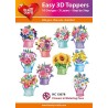 Easy 3D Toppers Utstansade motiv med Glitter/Guld 10 st. HC13078