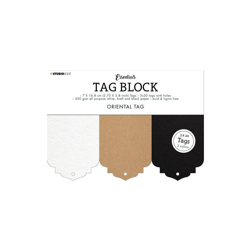 Studio Light Tags Block Essentials Oriental nr.02  7x14,8cm