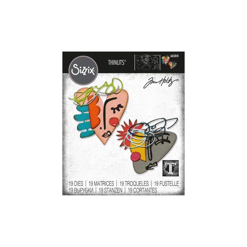 SIZZIX/TIM HOLTZ THINLITS DIE "Abstract Faces"