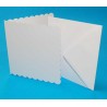 386544 Kort / kuvert 50 st SCALLOPED "White" 15,2x15,2cm
