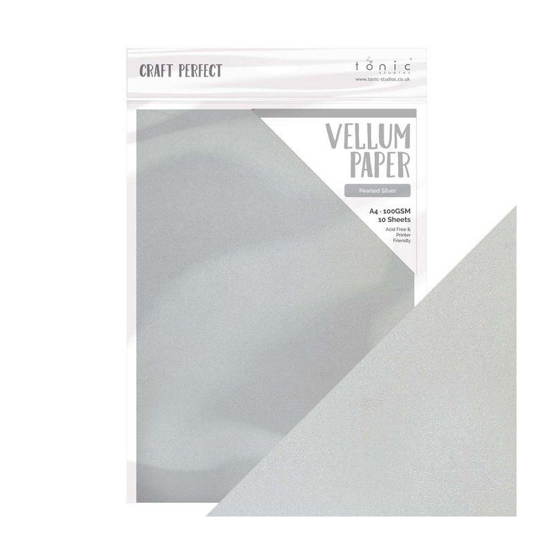 Tonic Studios  Vellum Paper Pearled silver