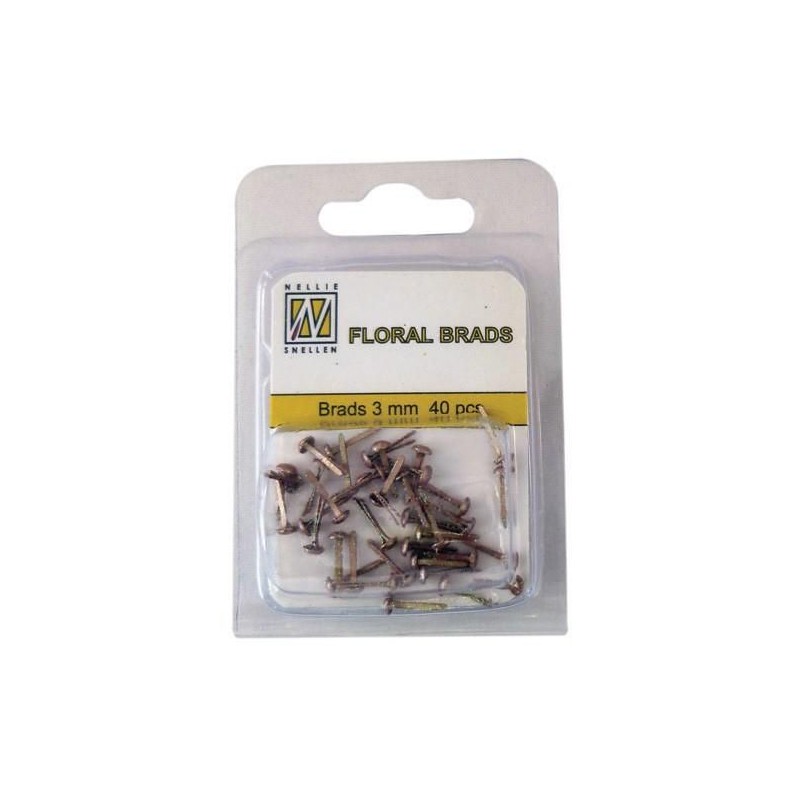 Nellie`s Choice Glitter brads Gold 40 PC 3mm
