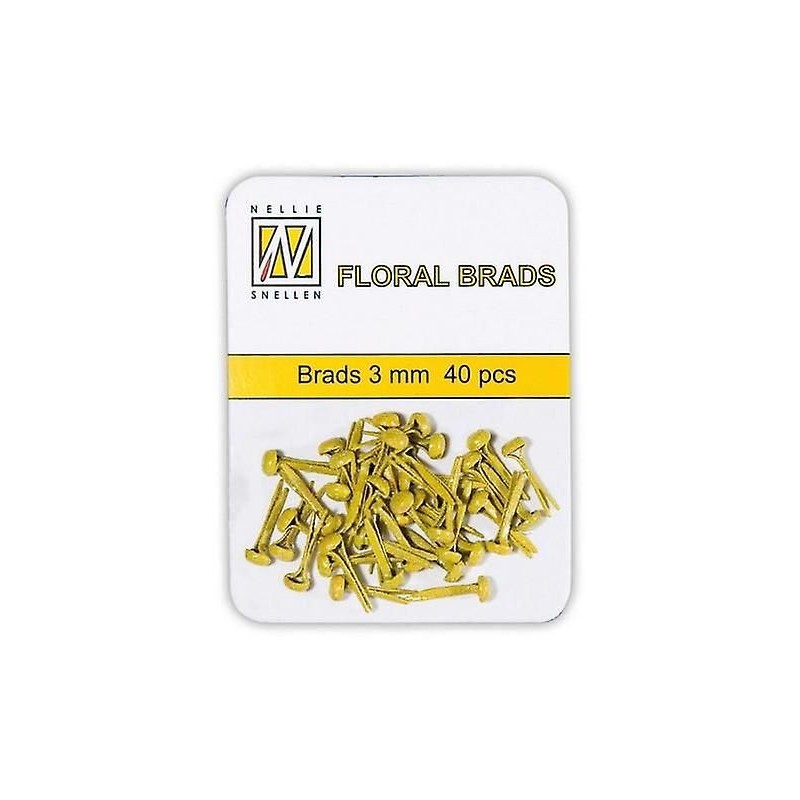 Nellie`s Choice Glitter brads yellow 40 PC 3mm