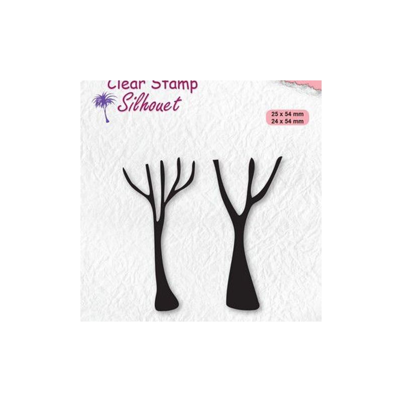 Nellies Choice Clearstempel - Silhouette - Crowns of tree 4  25x54mm