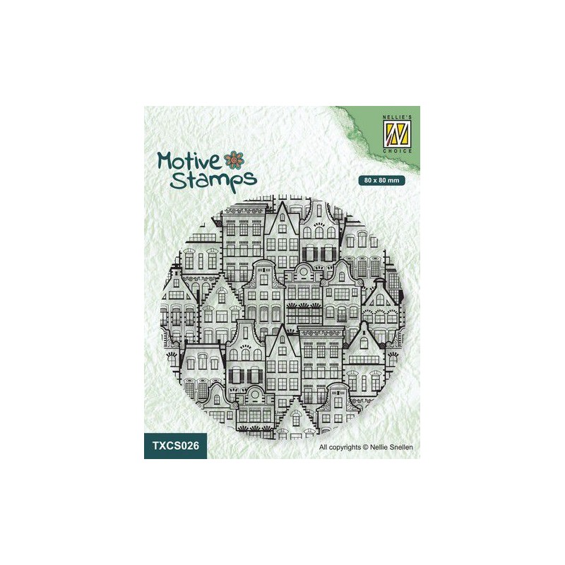 Nellie`s Choice Clearstamp - Texture - Dancing houses  80x80mm