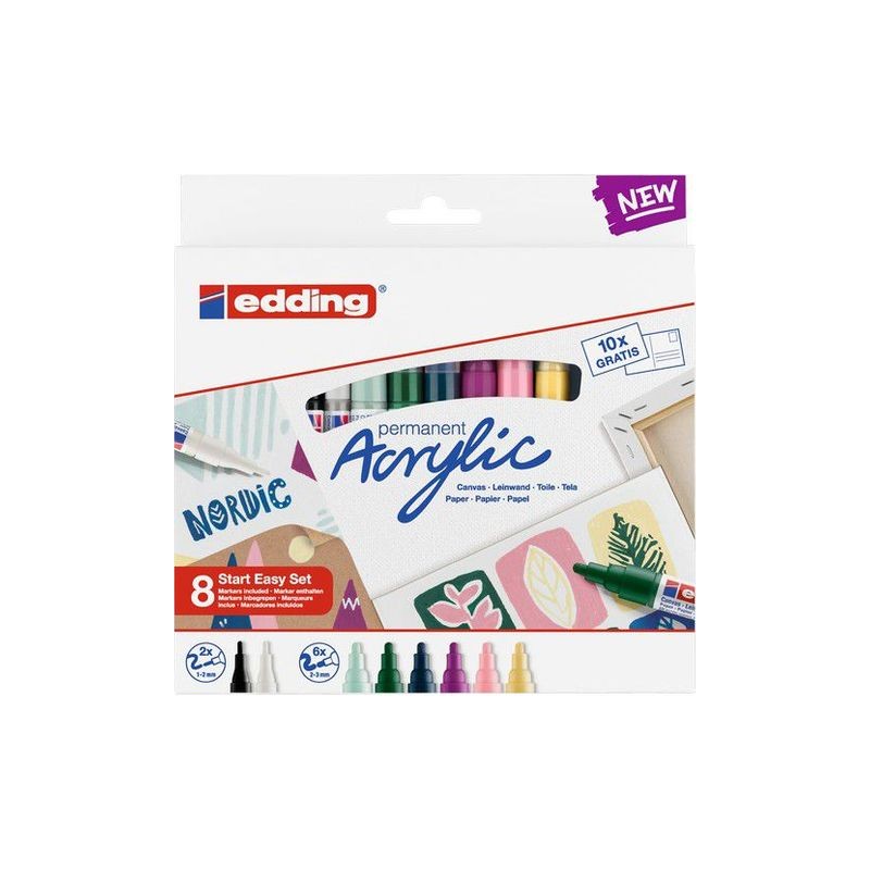 edding- Acrylic Marker starter set Nordic 8 ST 1-2/2-3mm /