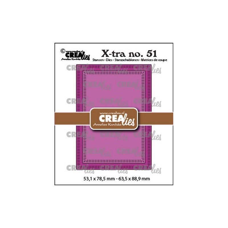 Crealies Xtra no. 51 ATC Dies 2 st Small stripes  63,5x88,9mm