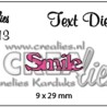 Crealies Cutting die English text no.13 "Smile"