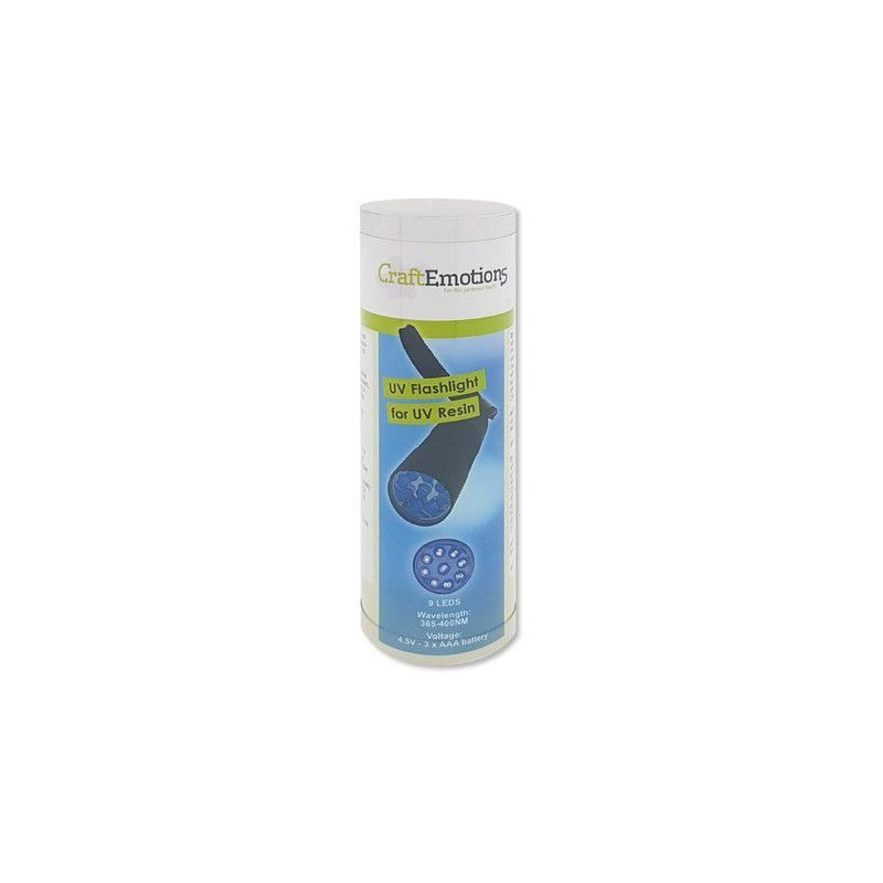 CraftEmotions Resin UV Flashlight LED 90mmx25mm - Excl. 3 x AAA Battery