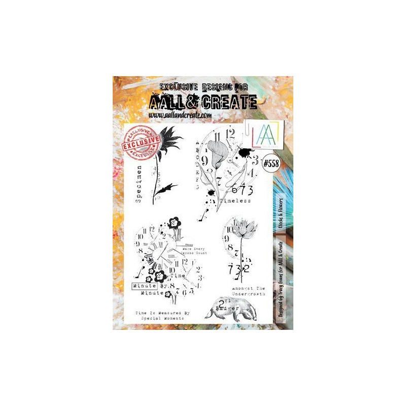 AALL & Create Stamp Clocks & Flowers  29,2x20,5cm