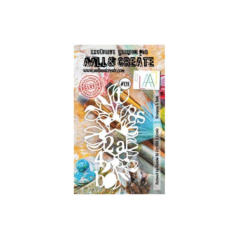 AALL & Create Stencil Hexagons & Buds  10x15cm  nr.128 Bipasha BK