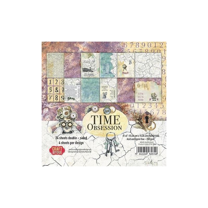 Craft&You Time Obsession Big Paper Set 12x12 12 vel