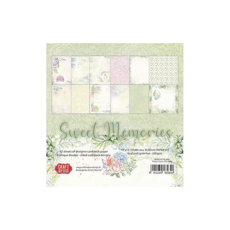 Craft&You Sweet Memories Small Paper Pad 6x6 36 vel