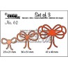 Crealies Set of 3 no. 62 Bows  25x21-36x31-47x40mm