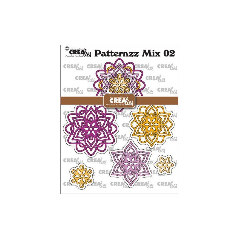 Crealies Patternzz Mix Rosette Flower A  71x73mm