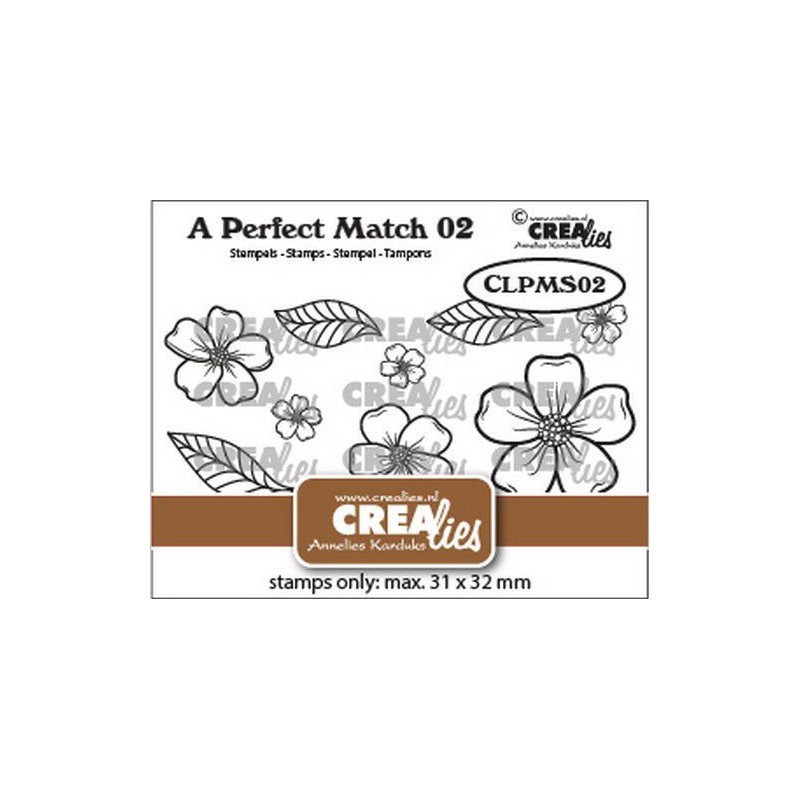 Crealies A perfect match stamps Flowers A  31x32mm w