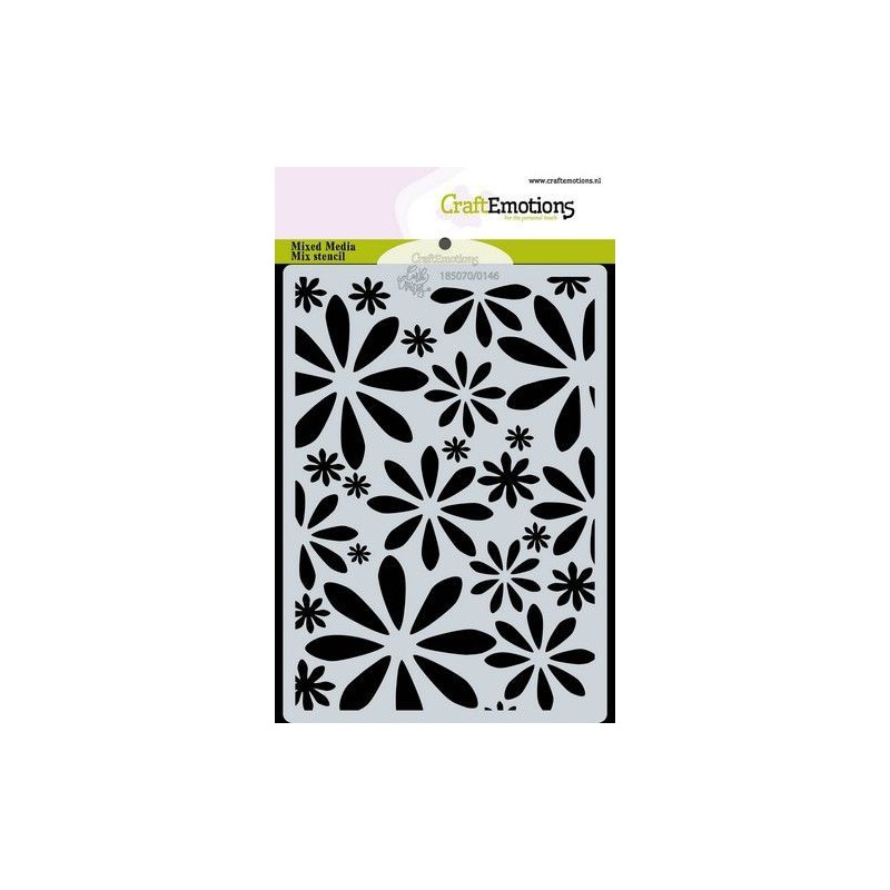 CraftEmotions A6 Mask stencil Bugs & flowers - flowers  Carla Creaties