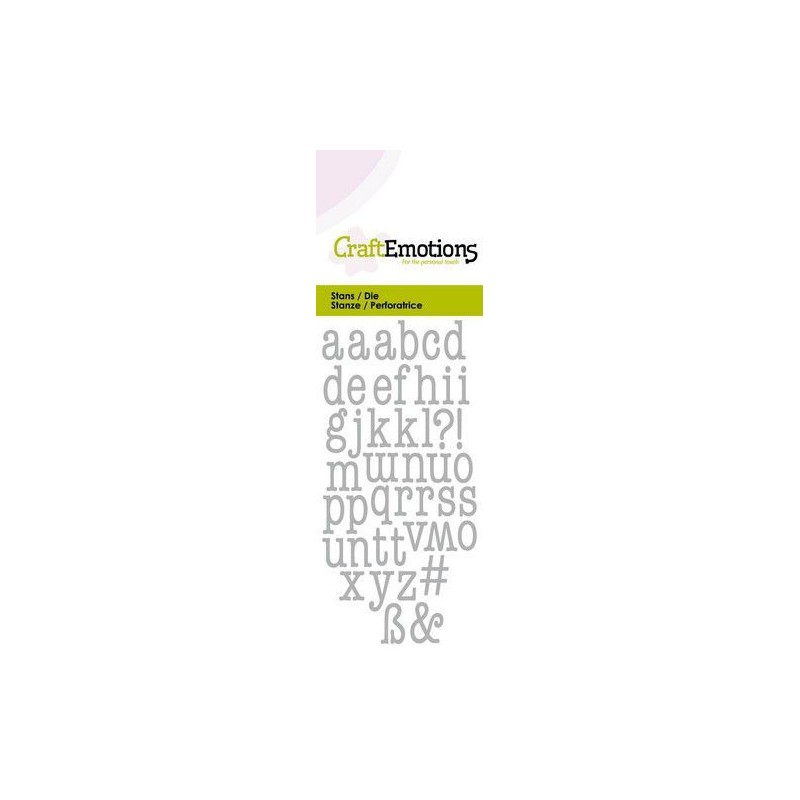 CraftEmotions Die - lowercase alphabet typewriter Card 5x10cm 9mm - 12mm