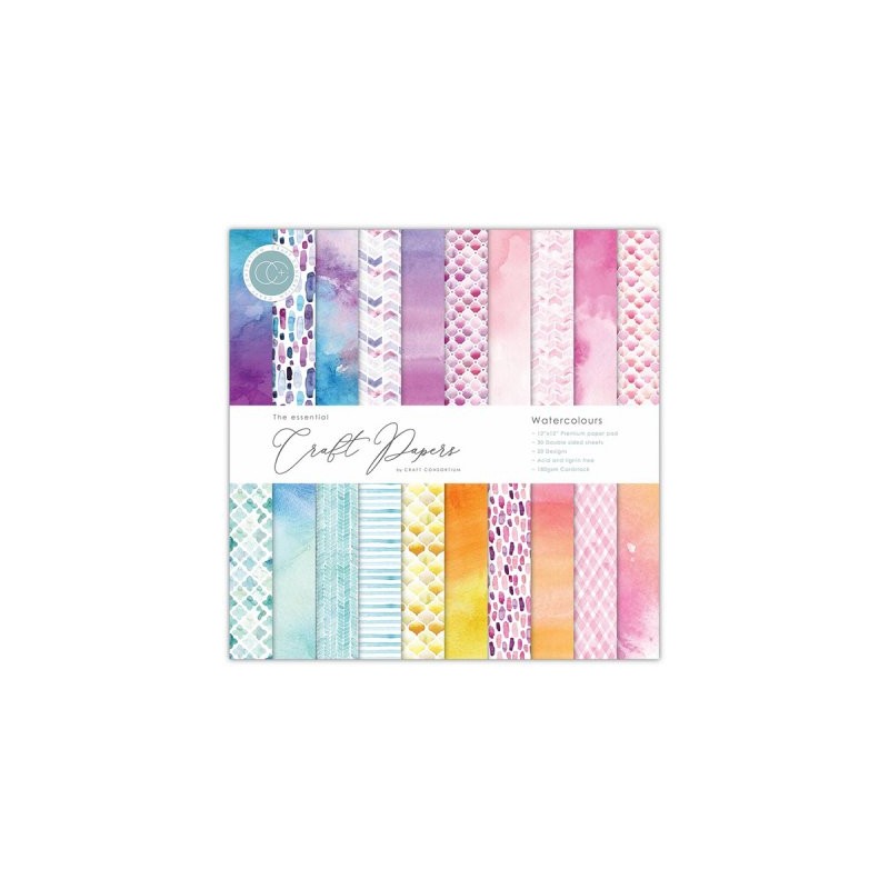 Craft Consortium The Essential Craft Papers - 12x12 Watercolours