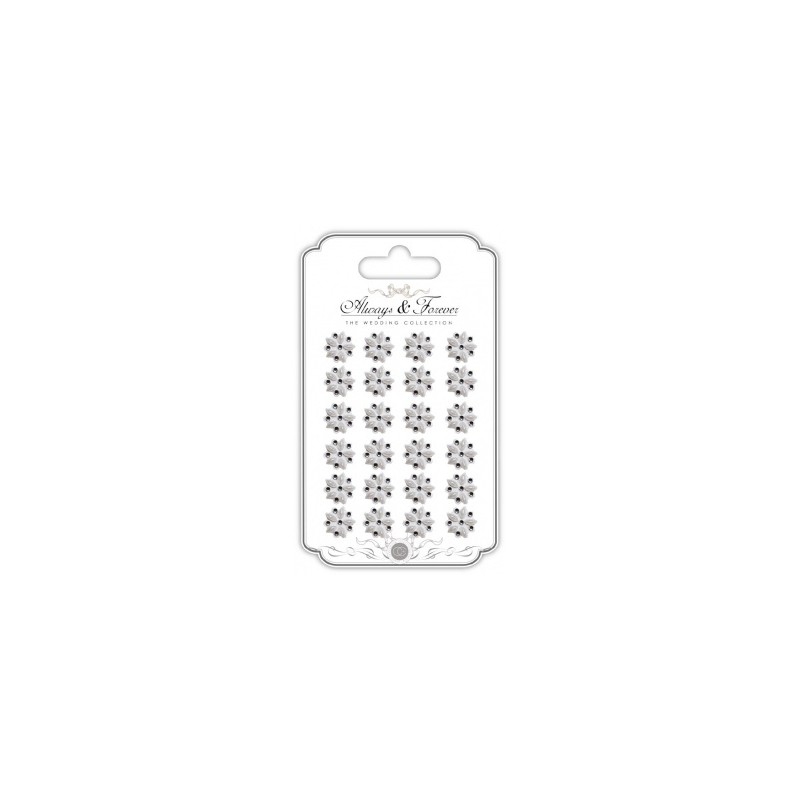 Always & Forever 24 st Adhesive Pearl & Rhinestone Flower