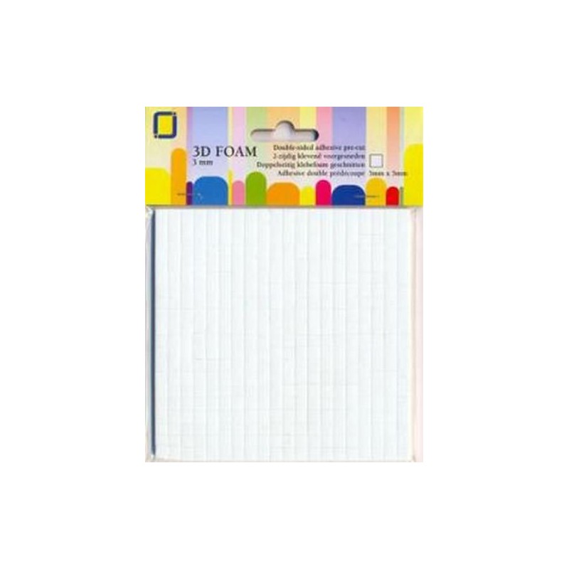 JeJe 3D Foam / 3D kuddar 3mm dots Vita 3 x 5 x 5 mm 1 PK