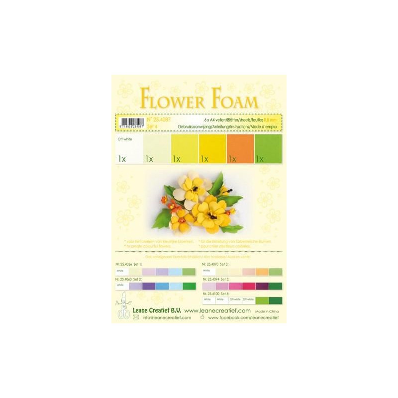 LeCrea - Flower Foam assort. 4, 6 sheets A4 yellow 25.4087 0.8mm