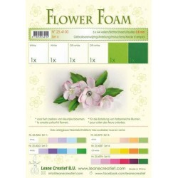 LeCrea - Flower Foam assort. 6, 6 sheet A4 white-green  0.8mm