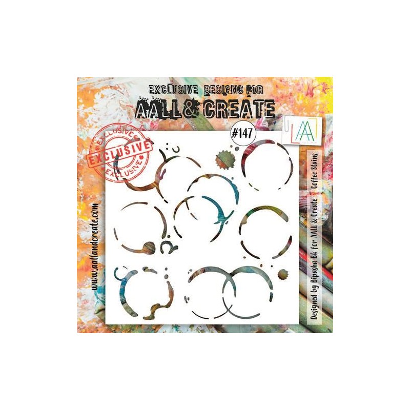 AALL & Create Stencil Coffee Stains  15x15cm nr.147 Bipasha BK