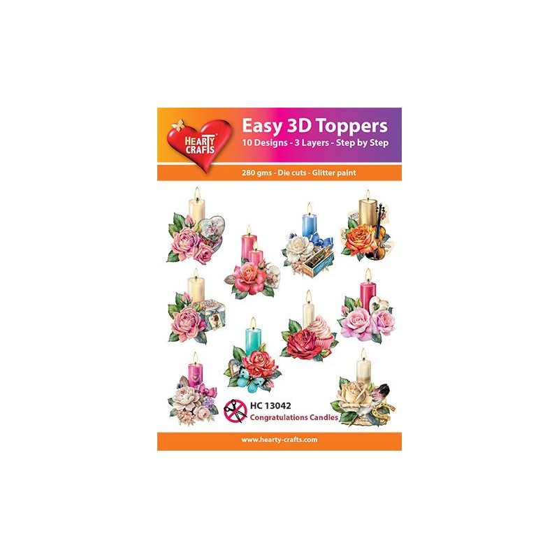 copy of Easy 3D Toppers UTSTANSADE MOTIV MED GLITTER/GULD 10 St.