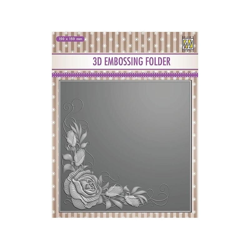 Nellie‘s Choice 3D Emb. folder Rose Corner  150x150mm