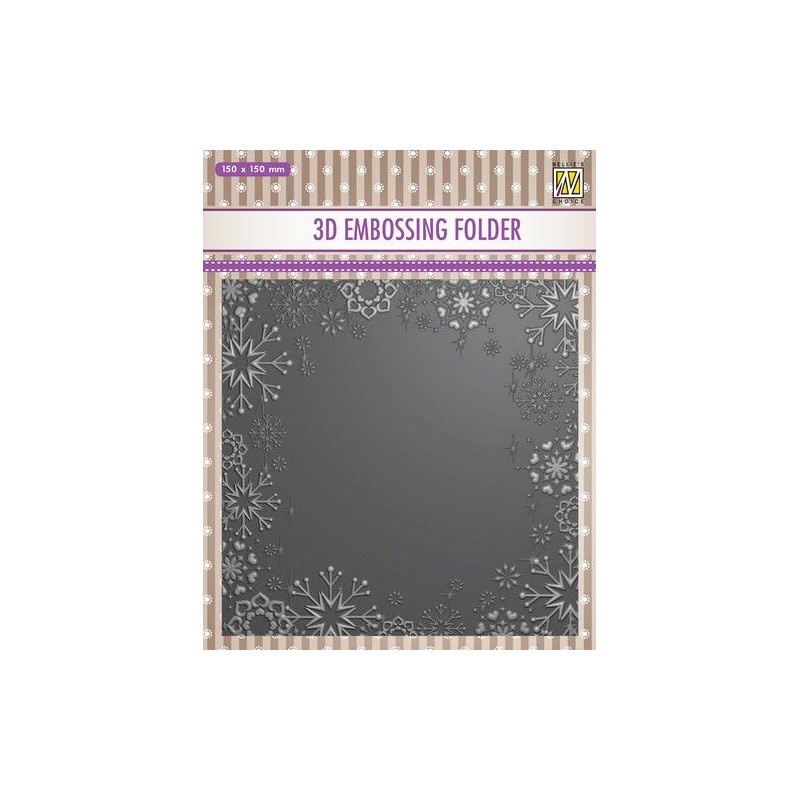 Nellies Choice 3D Emb. folder Snowflake frame 150x150mm