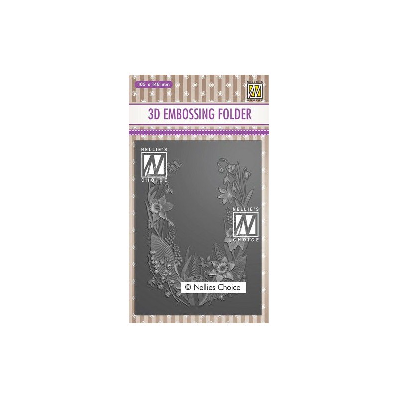 Nellies Choice 3D Emb. folder - Flower frame  105x148mm