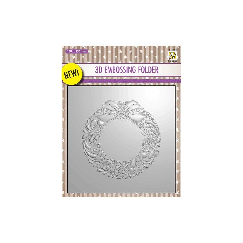 Nellies Choice 3D Emb. folder Christmas wreath  150x150mm