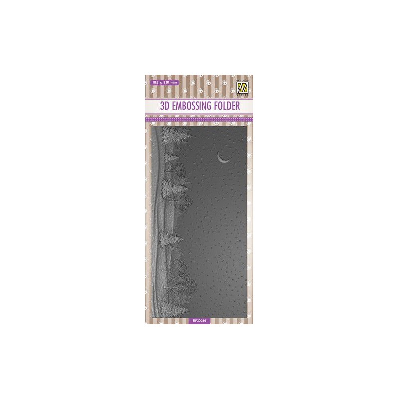 Nellie‘s Choice 3D Emb. folder - Slimline Snowy Landscape  105x210mm