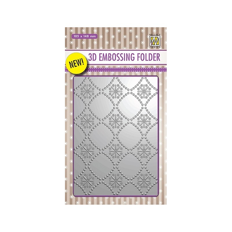 Nellie‘s Choice 3D Emb. folder Background Flowers-2 105x148mm
