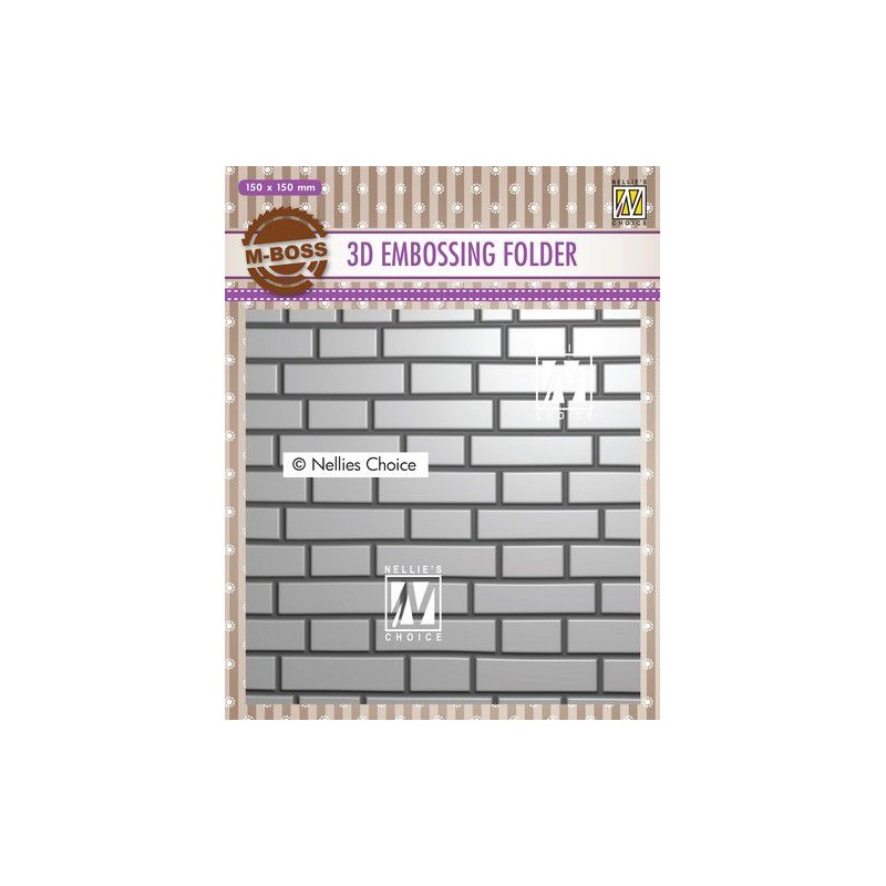 Nellies Choice 3D Emb. folder - Brick-wall  150x150mm