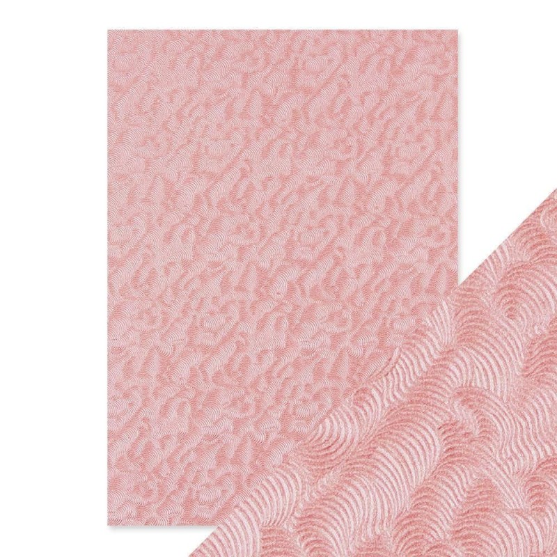 Tonic Studios embossed A4 paper Handmade -Pink Champange  1 ark