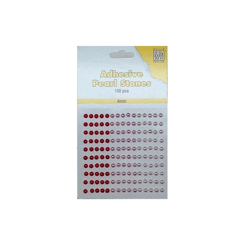 Nellie‘s Choice Adhesive pearls 4mm Red - Pink