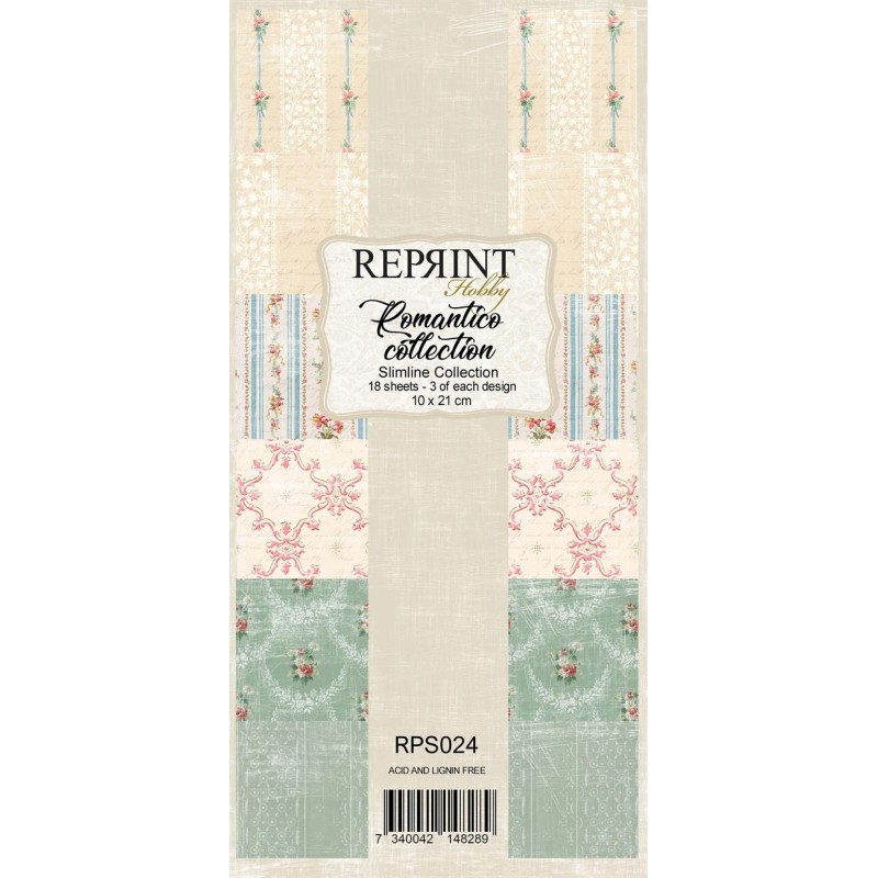 REPRINT Paperpack "Romantico" Slimline 10x21cm - 18 ark
