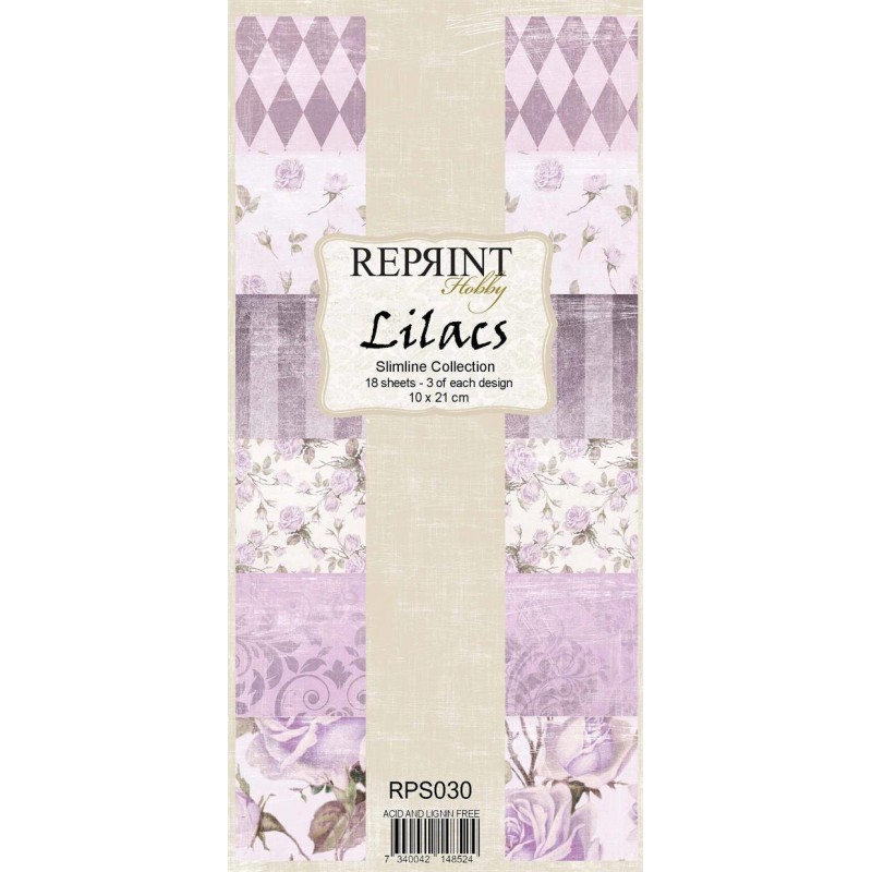 REPRINT Paperpack "Lilacs" Slimline 10x21cm - 18 ark