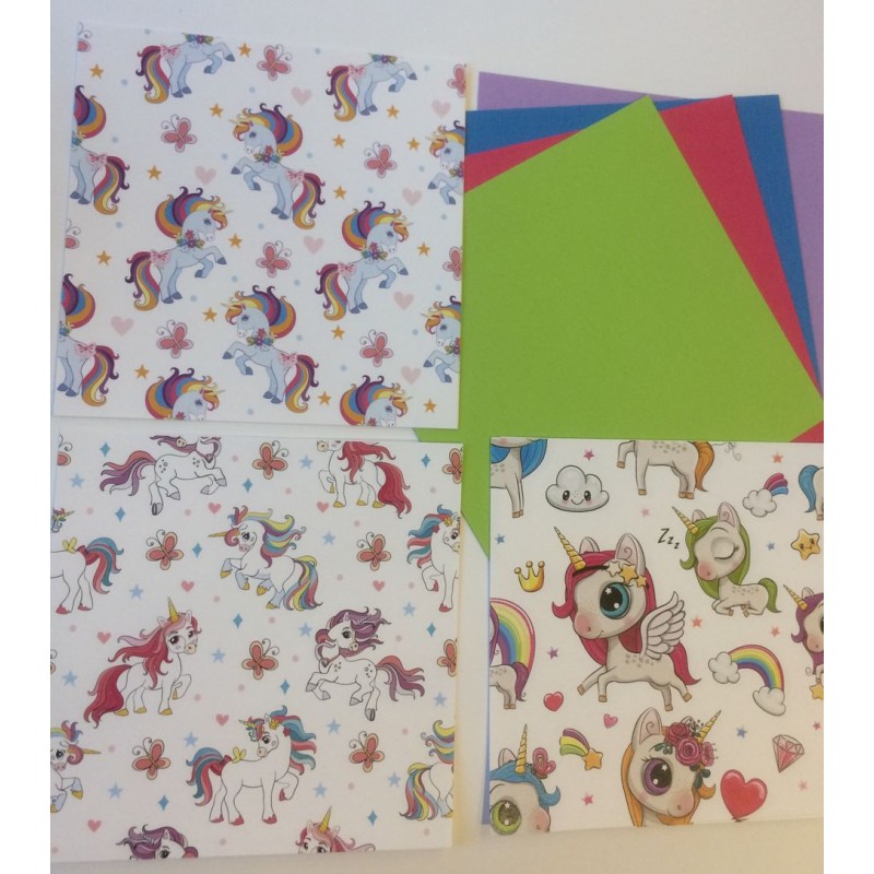 Lazer Design Papper "Enhörningar" 14,5X14,5