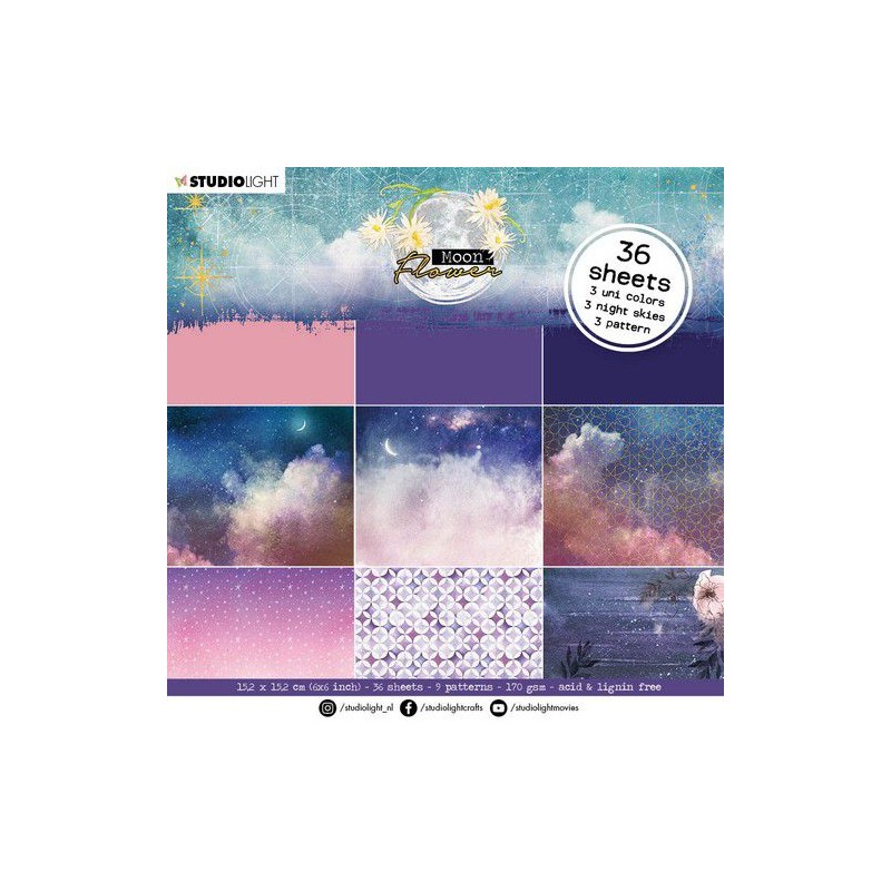 Studio Light Paper Pad Moon Flower nr.23 (Rosa) 152x152 mm