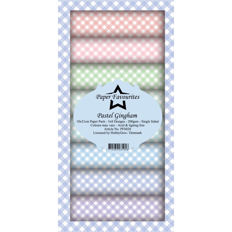 Paper Favourites Slim Card 10x21 cm "Pastel Gingham"
